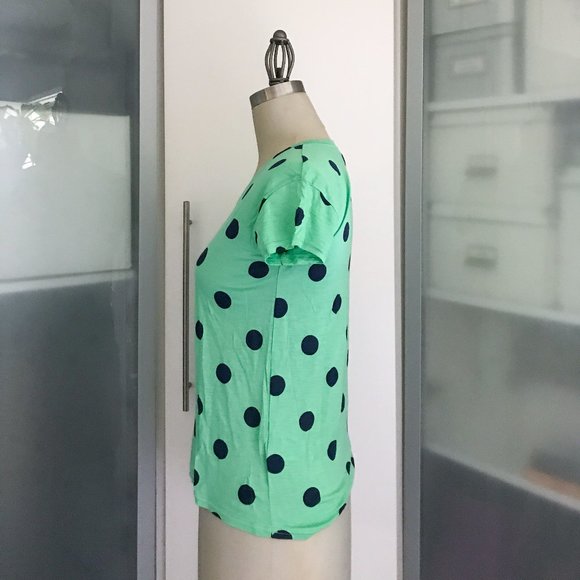 NWOT Madewell green and navy dot tee XS - Picture 3 of 4